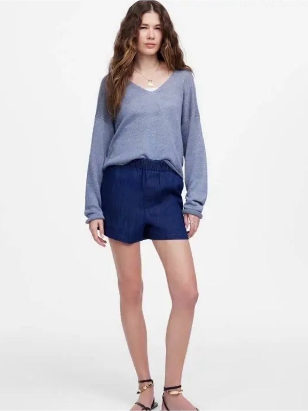 Madewell Indigo Elastic-Waist Denim Shorts